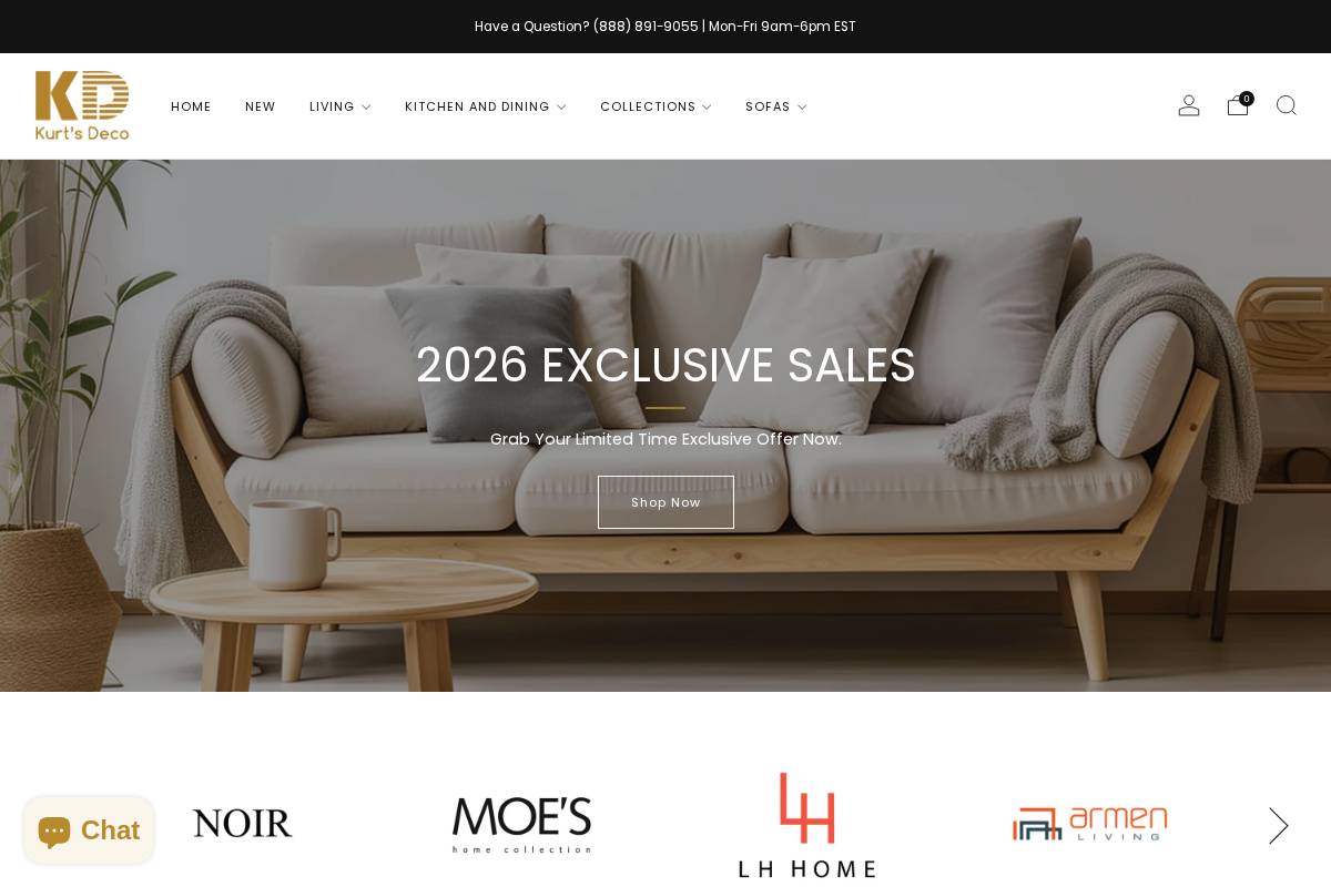 Kurt's Deco homepage screenshot