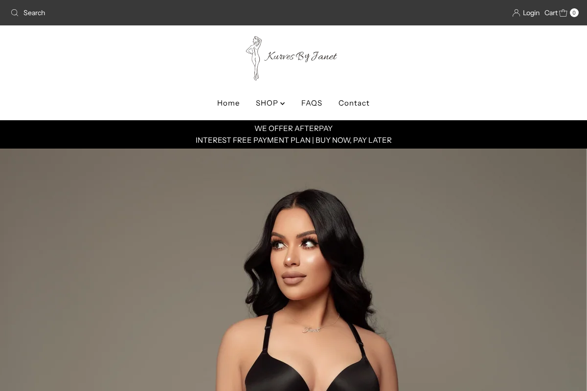 KURVES BY JANET homepage screenshot