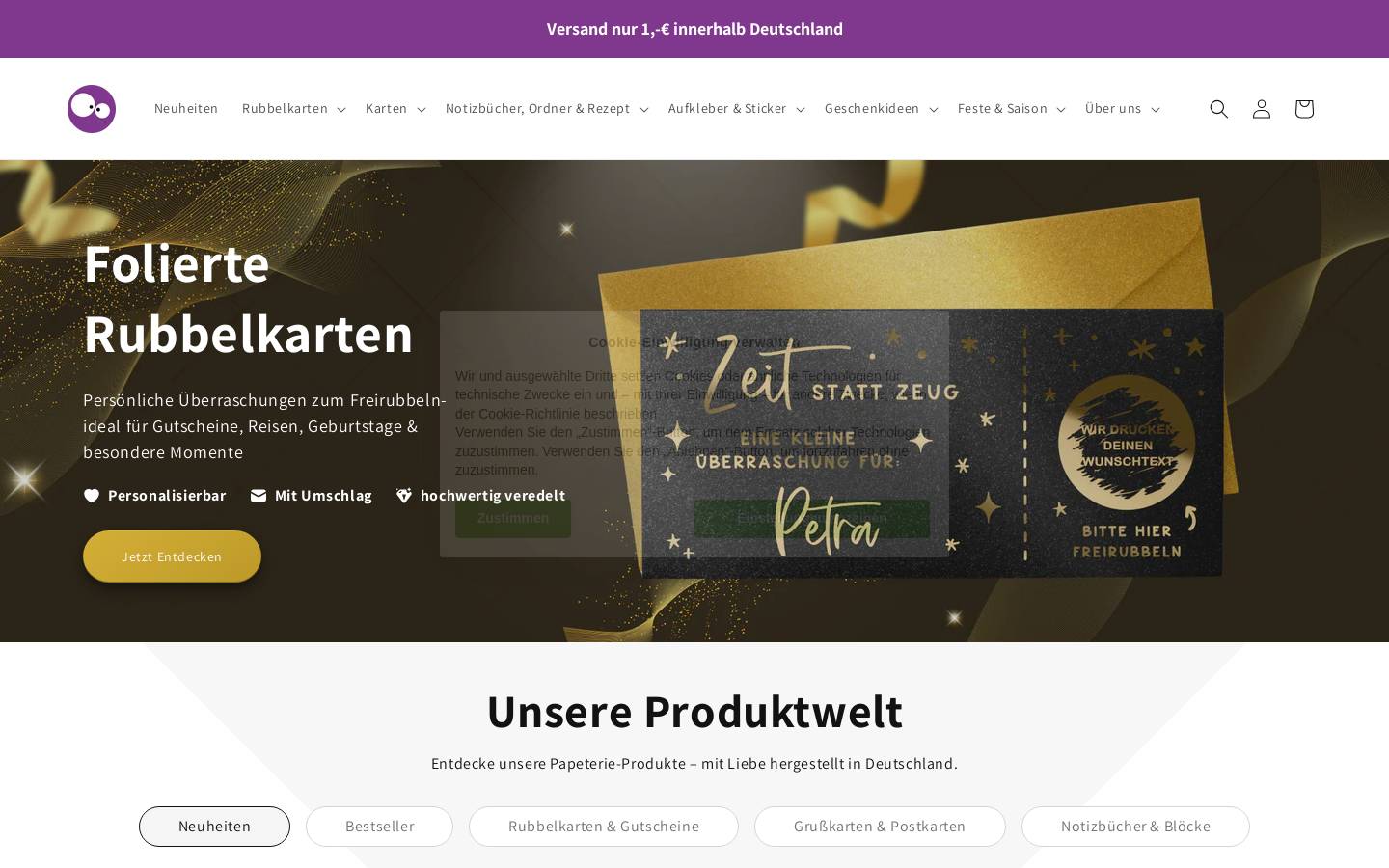 kuschelich.com homepage screenshot