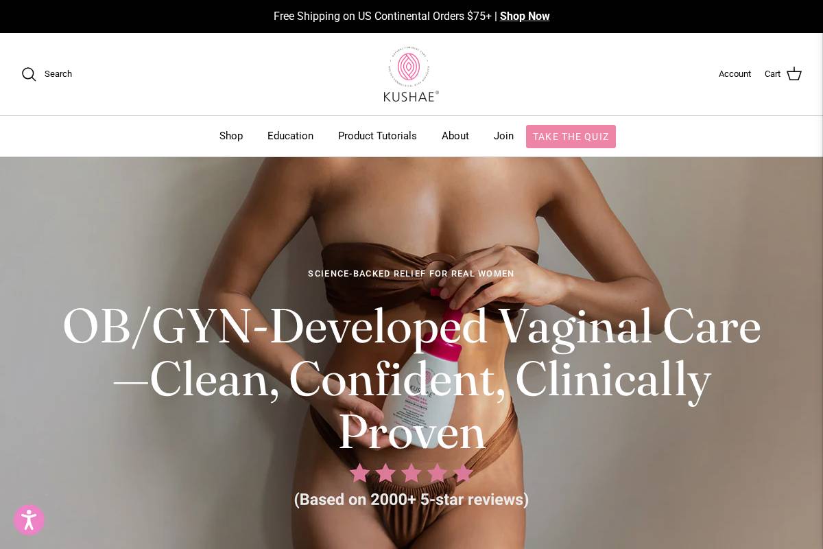 kushae.com homepage screenshot