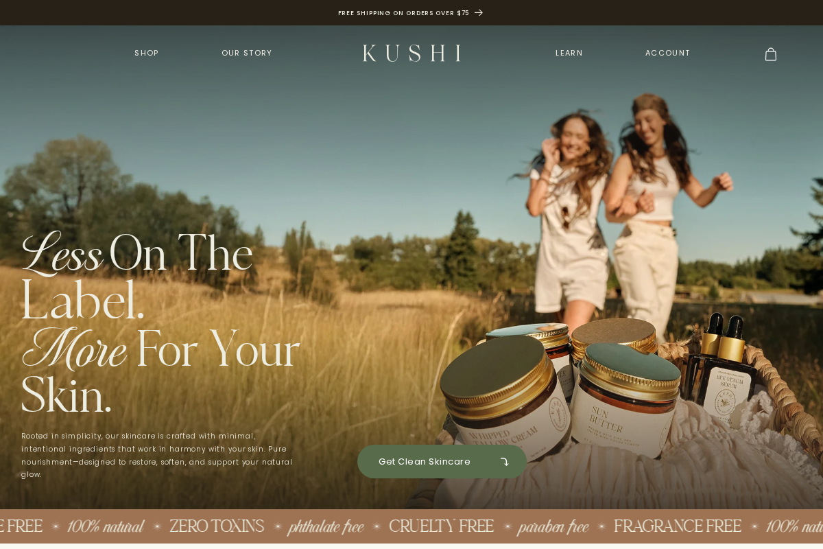 Kushi homepage screenshot