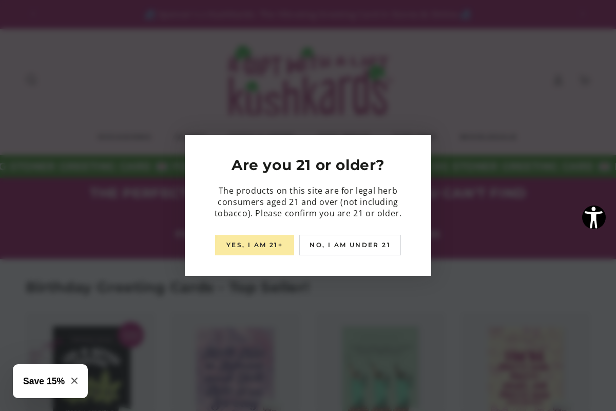 kushkards.com homepage screenshot