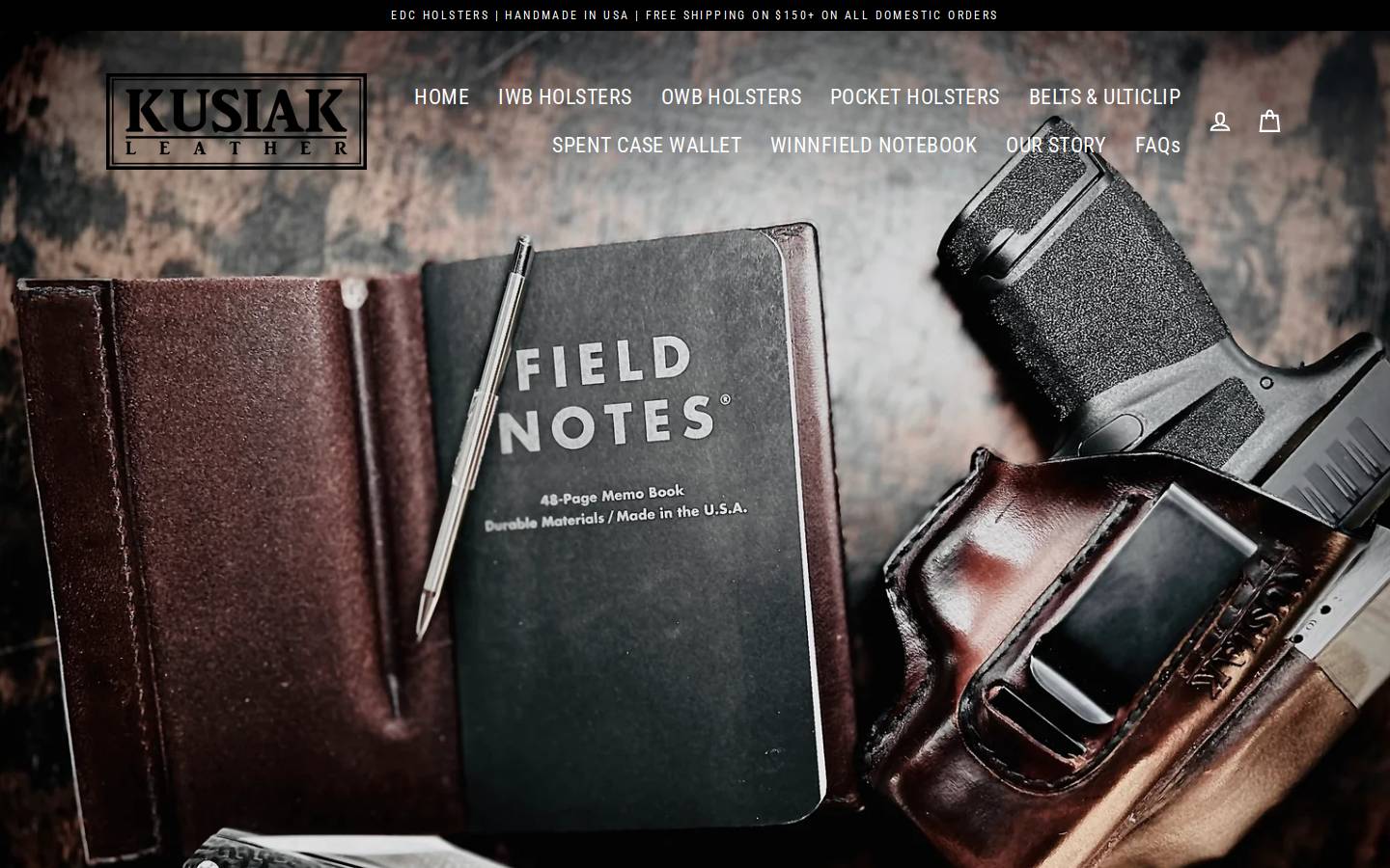 kusiakleather.com homepage screenshot