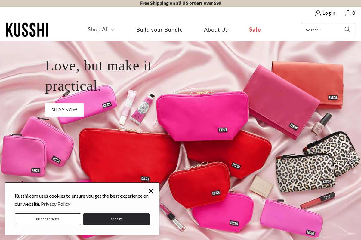 KUSSHI homepage screenshot