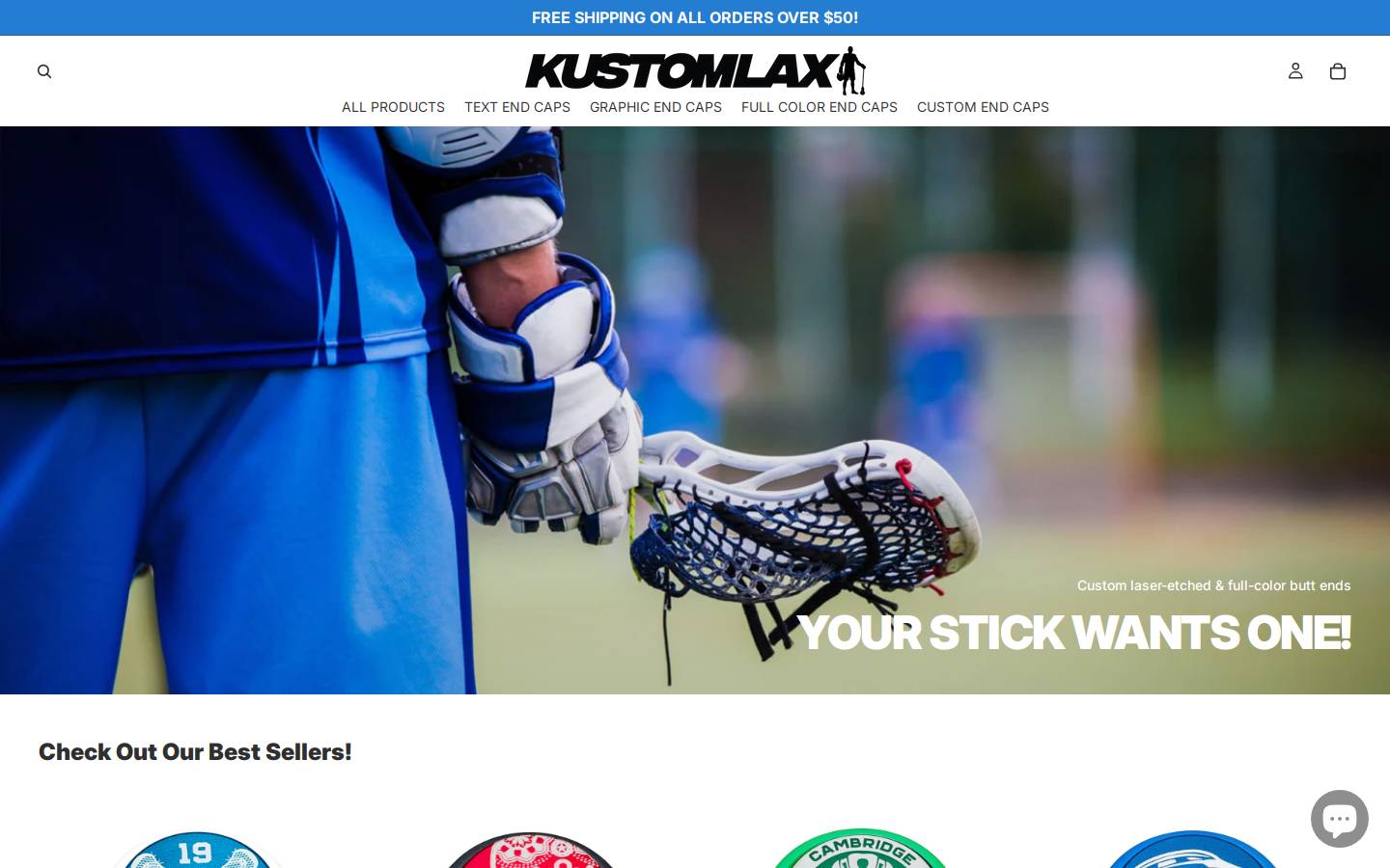 kustomlax.com homepage screenshot