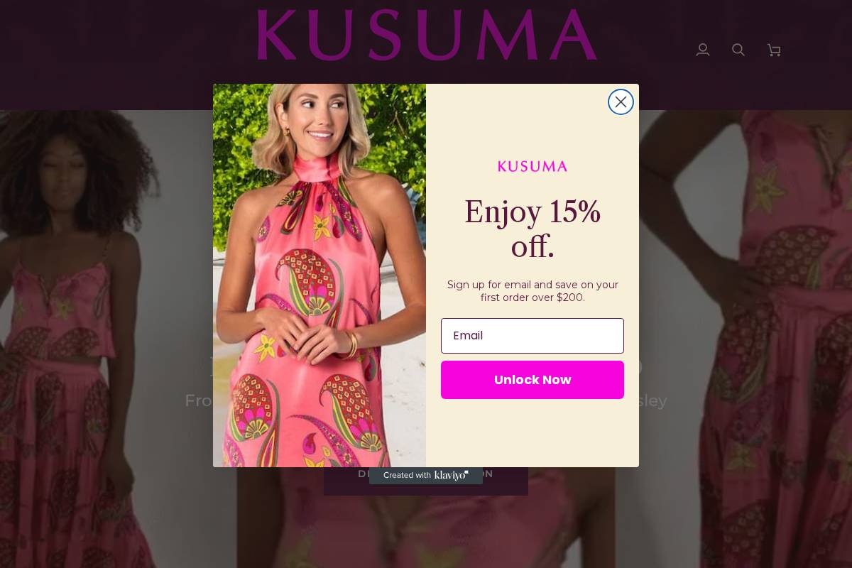 kusumacollection.com homepage screenshot