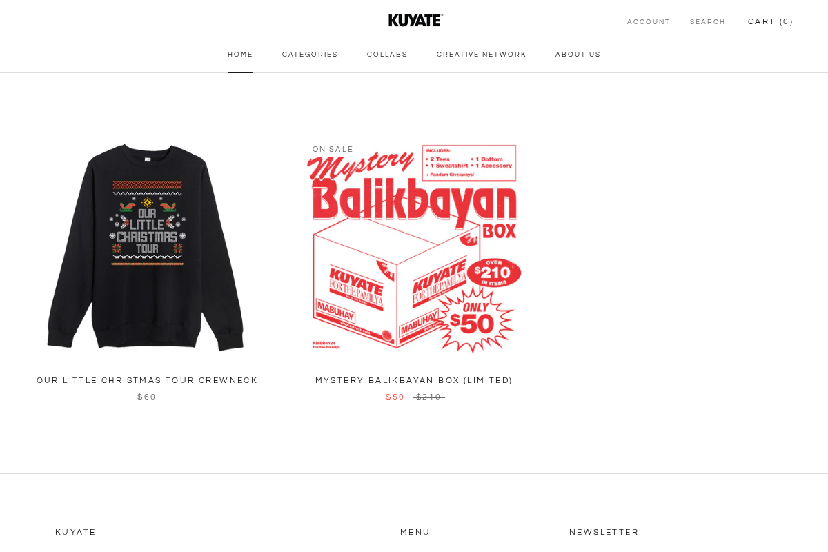 Kuyate homepage screenshot