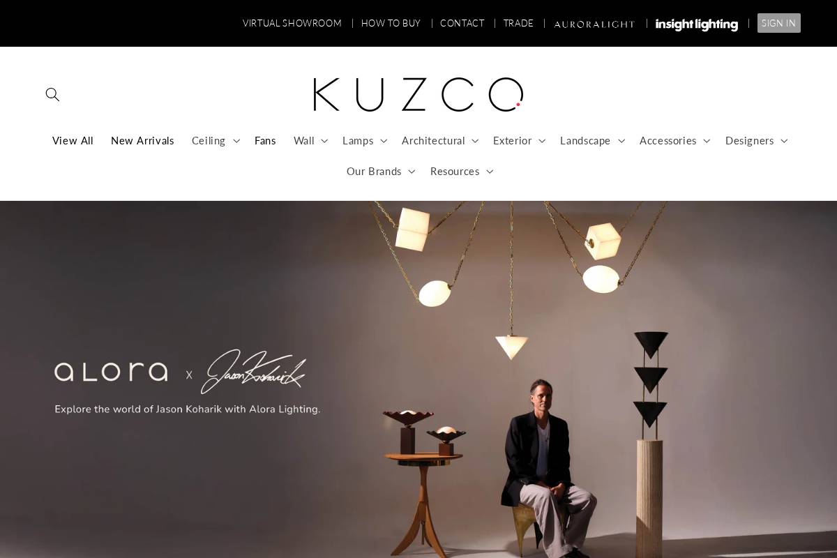 kuzcolighting.com homepage screenshot