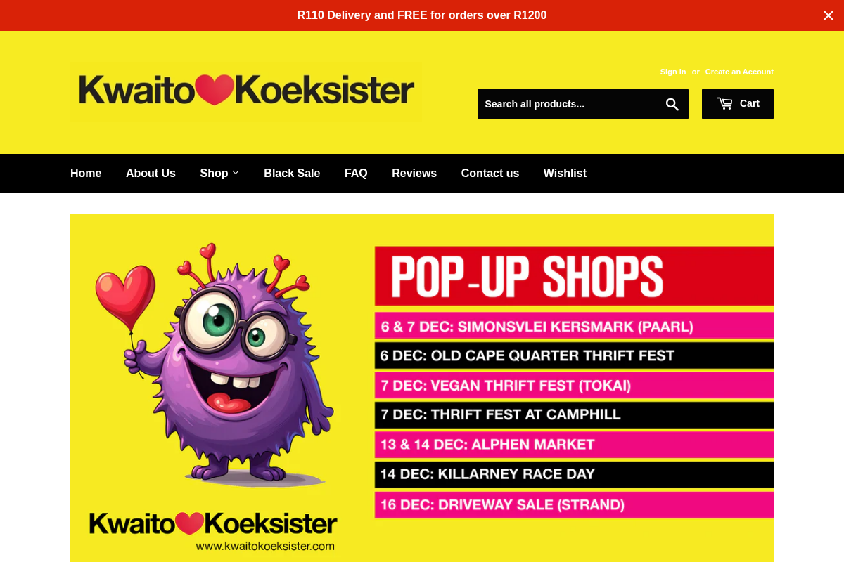 Kwaitokoeksister homepage screenshot