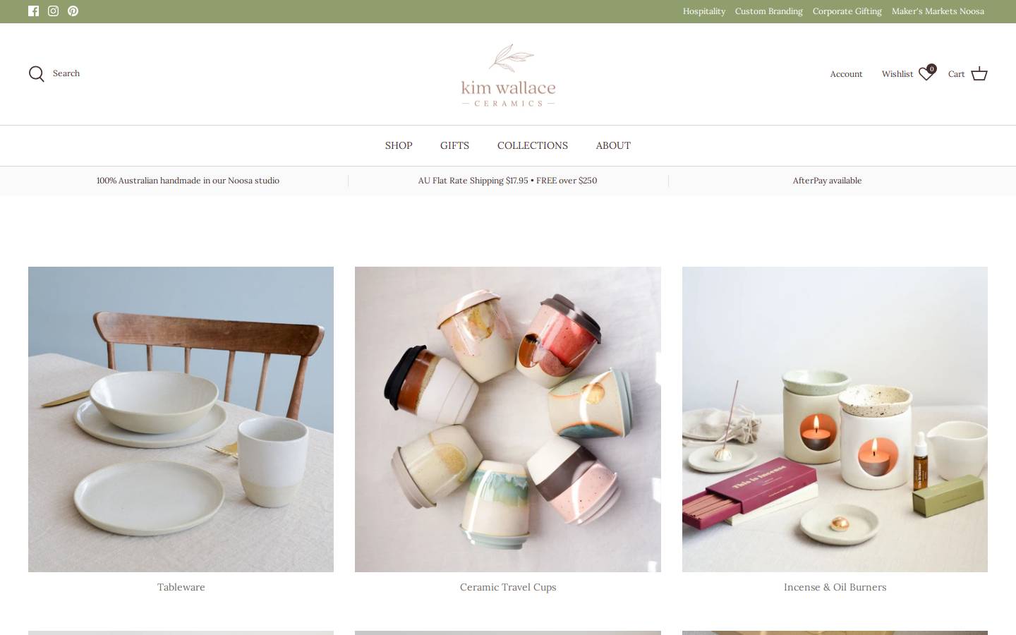 kwceramics.com.au homepage screenshot