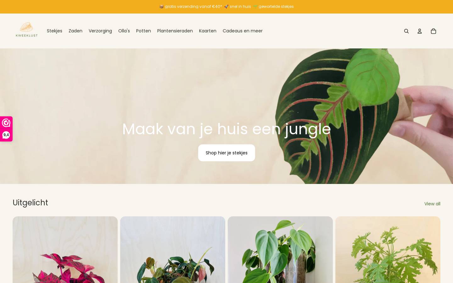 Kweeklust homepage screenshot