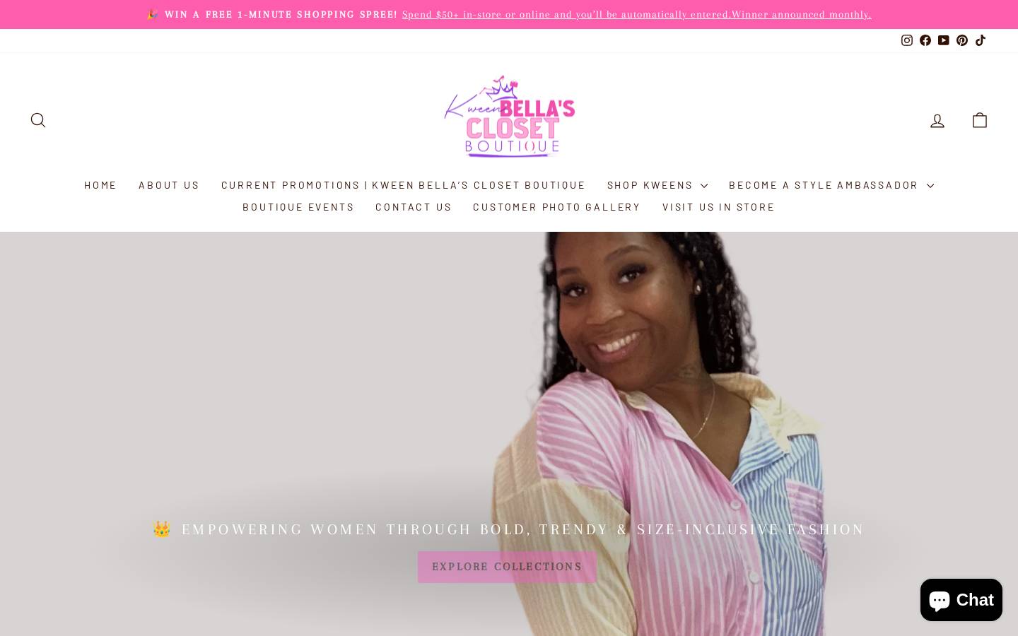 kweenbellascloset.com homepage screenshot