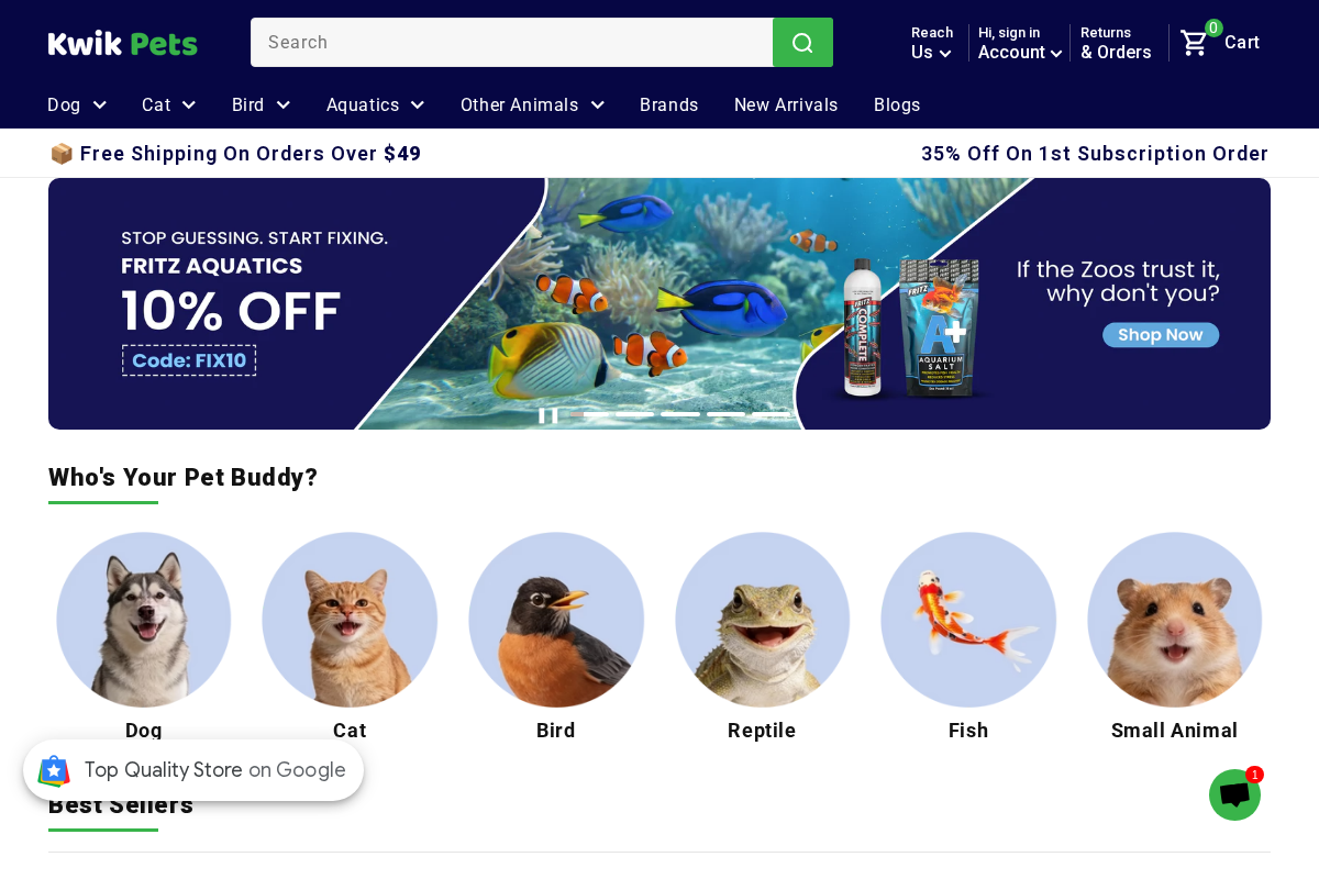 Kwik Pets homepage screenshot