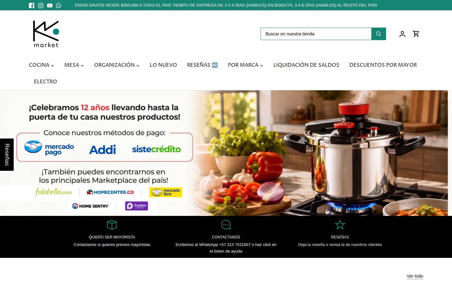 kwmarket.co homepage screenshot
