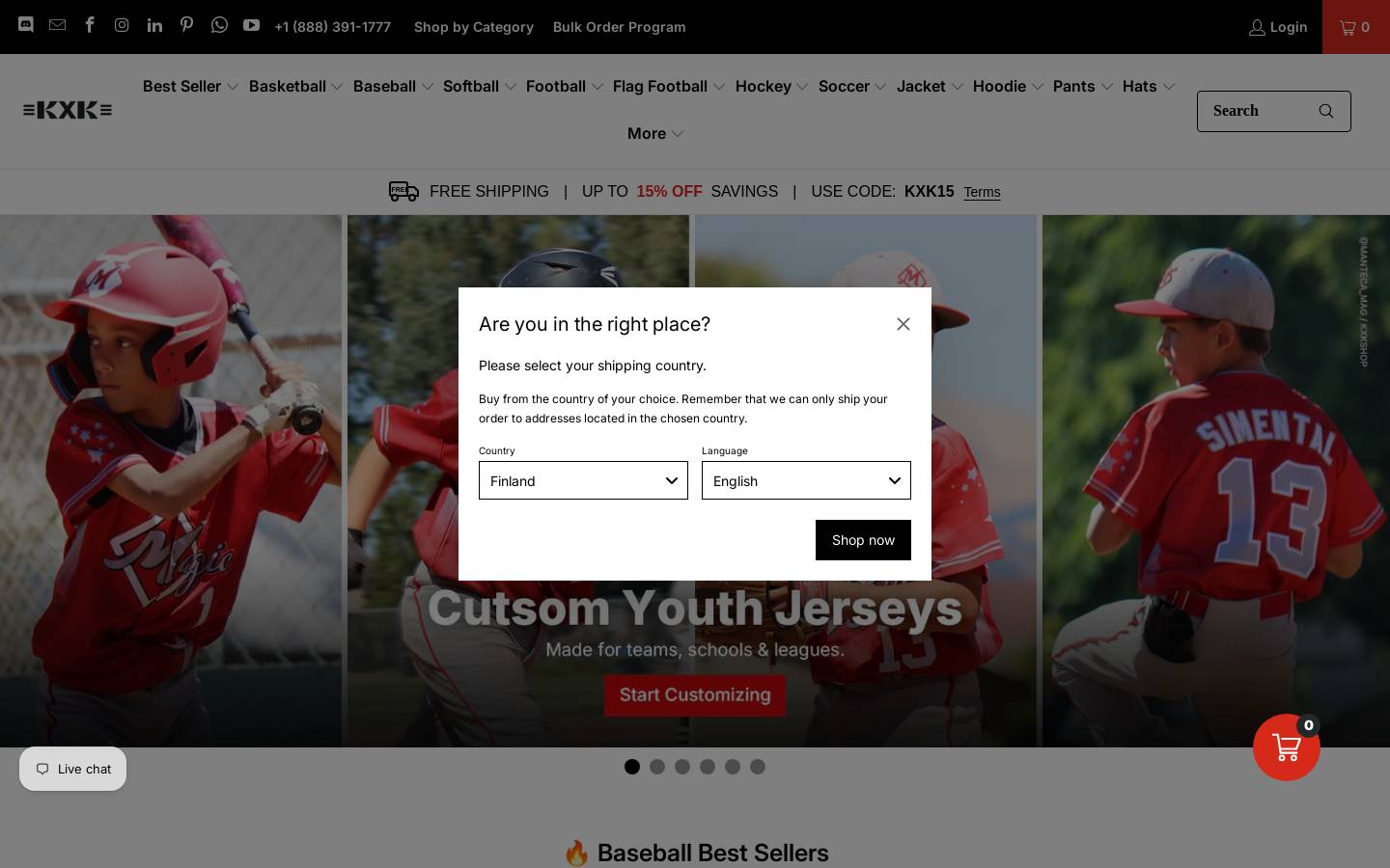 kxkjerseys.com homepage screenshot