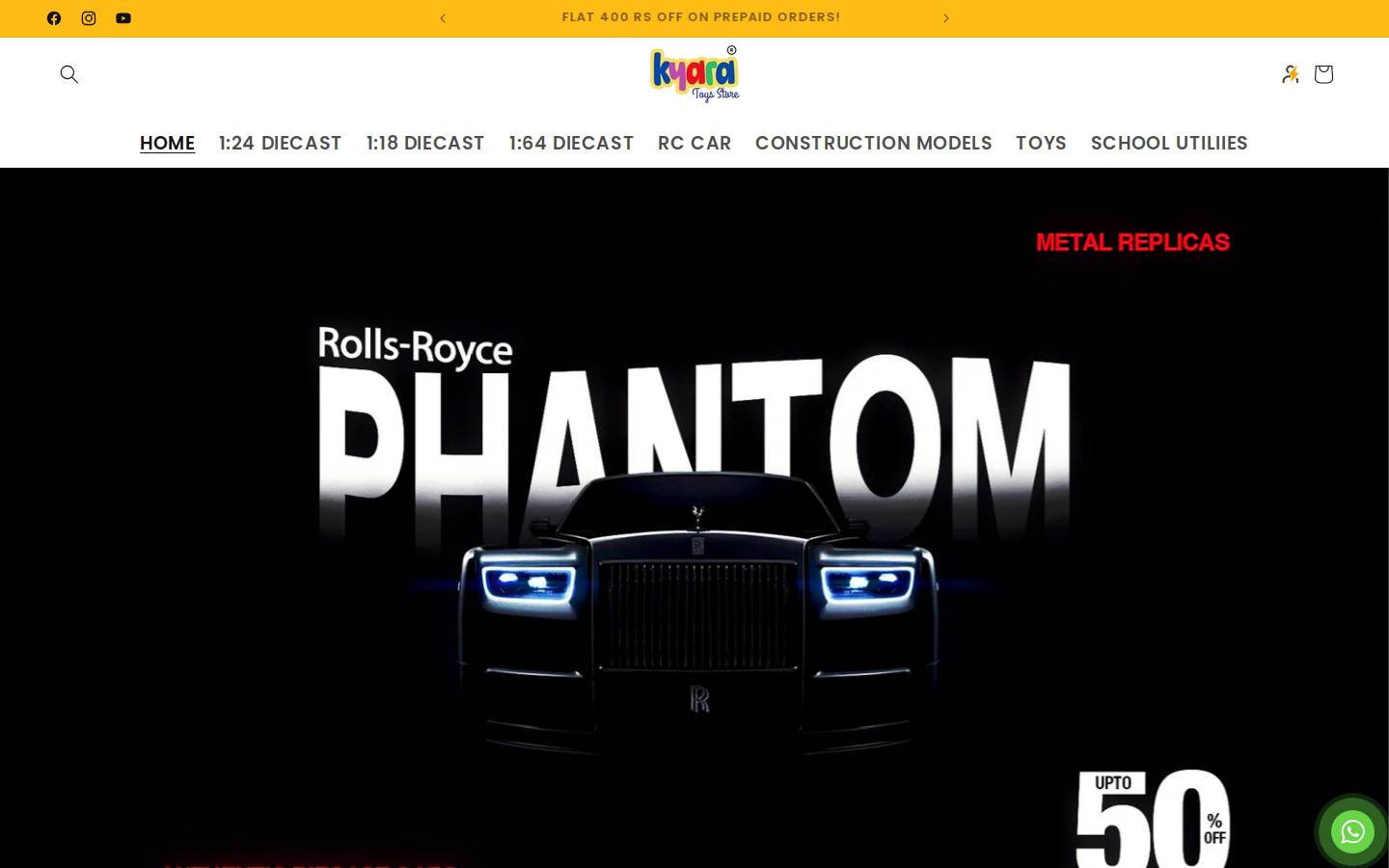 kyaratoys.com homepage screenshot