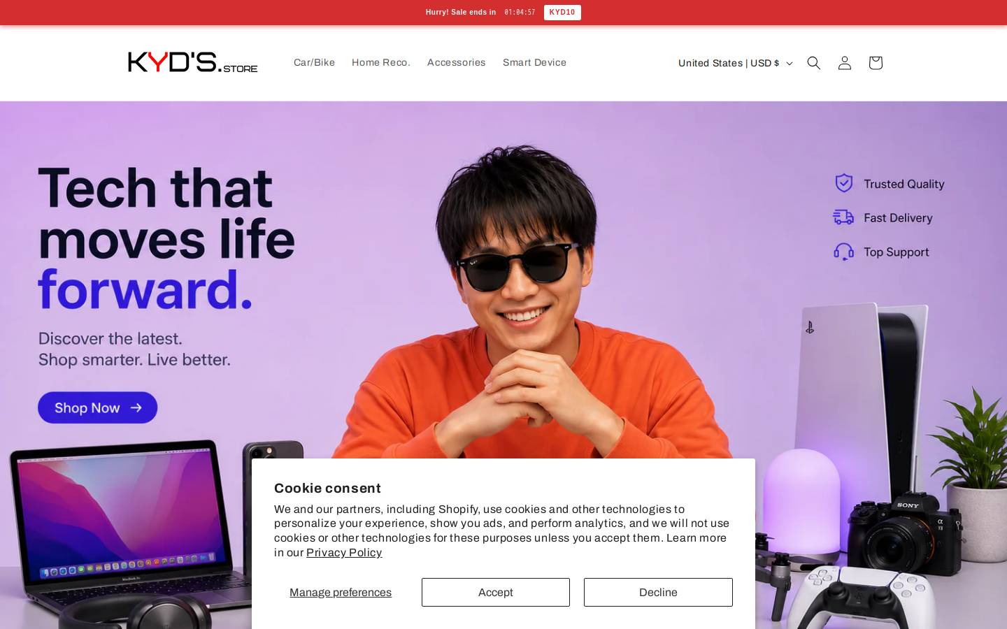 kyds.store homepage screenshot
