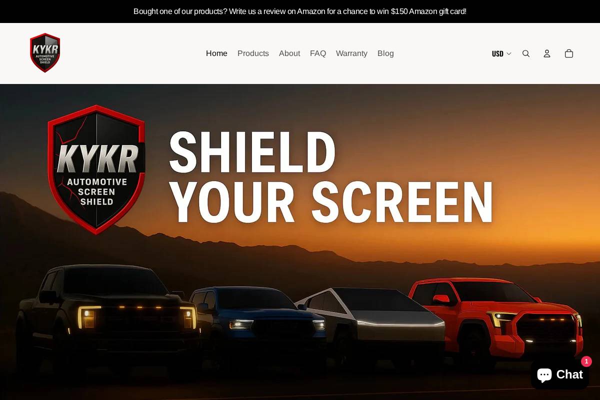 kykrbrands.com homepage screenshot