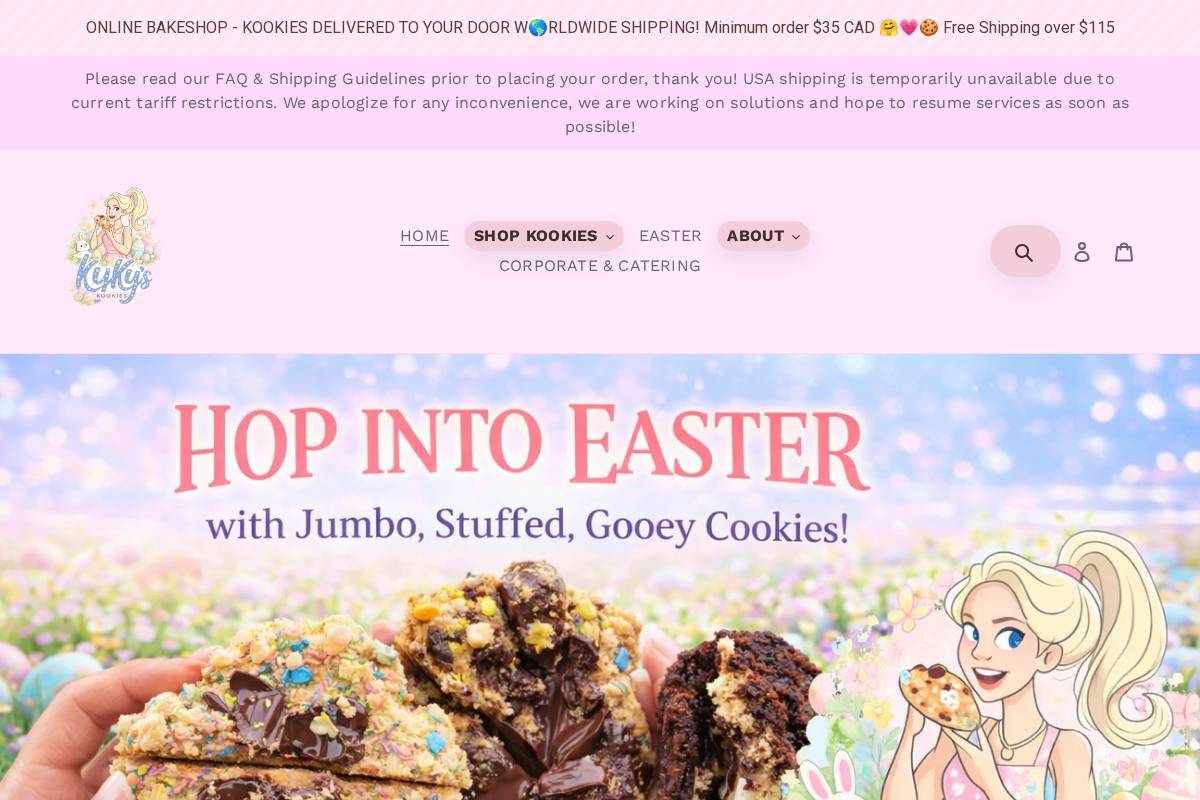 kykycookies.com homepage screenshot