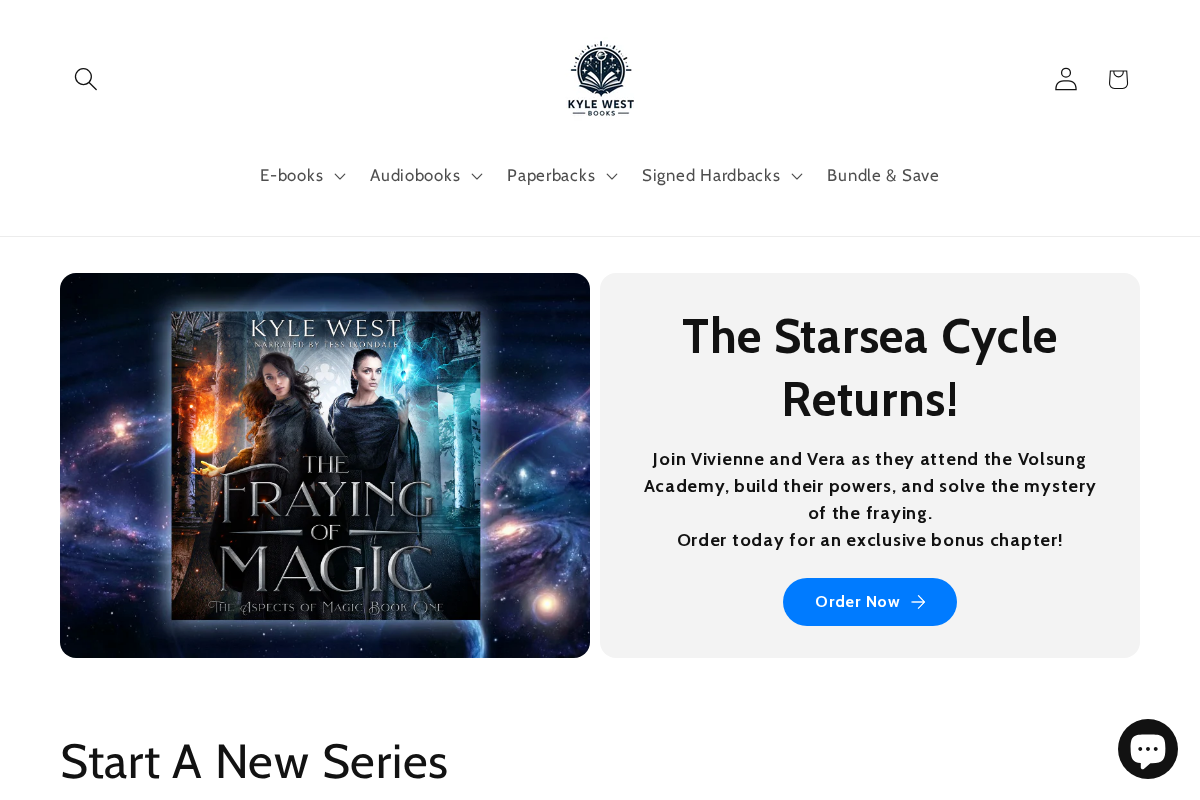 kylewestbooks.com homepage screenshot