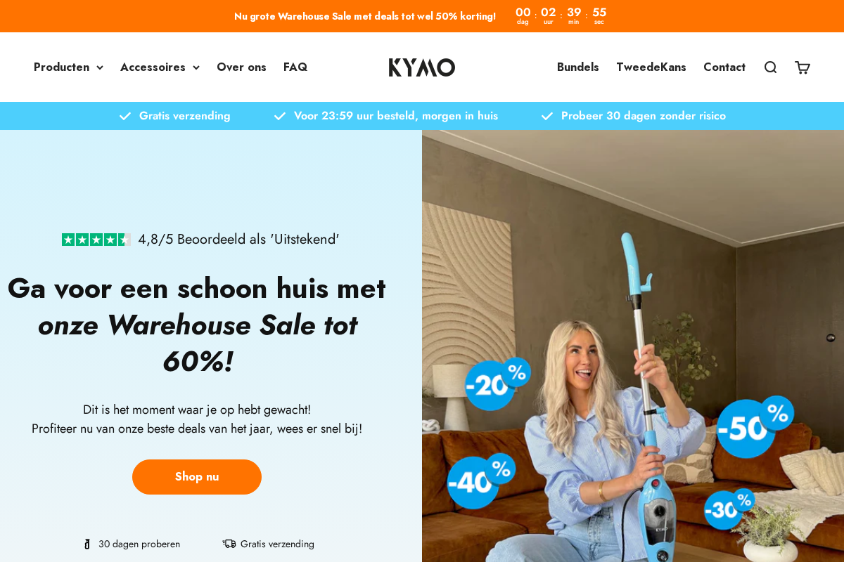 Kymo Cleaning homepage screenshot