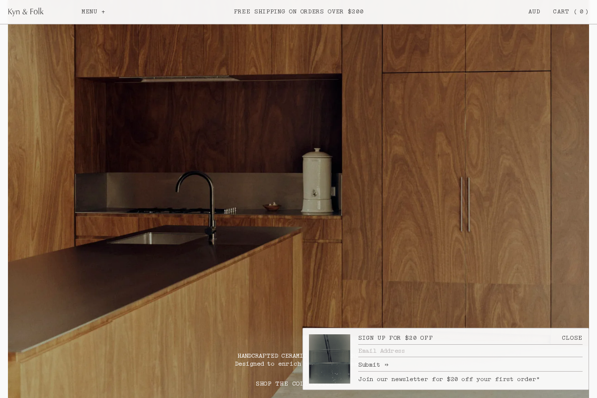 Kyn & Folk – The Home Of Handcrafted Ceramic Water Filters homepage screenshot