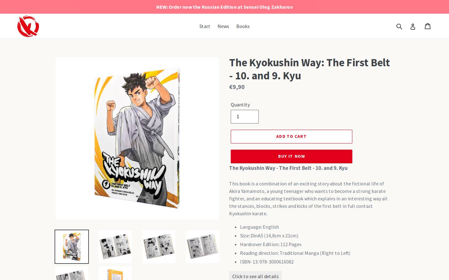 kyokushin-manga.com homepage screenshot