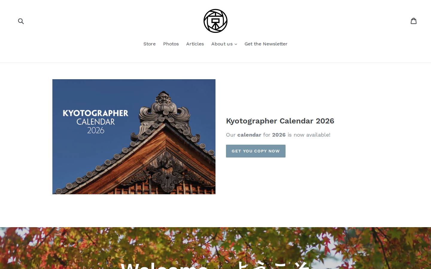 kyotographer.com homepage screenshot