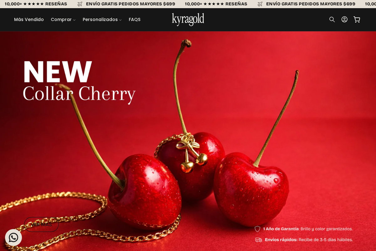 kyragold.com homepage screenshot