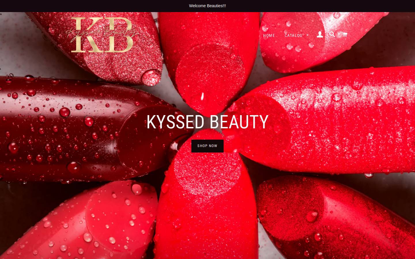 kyssedbeauty.com homepage screenshot
