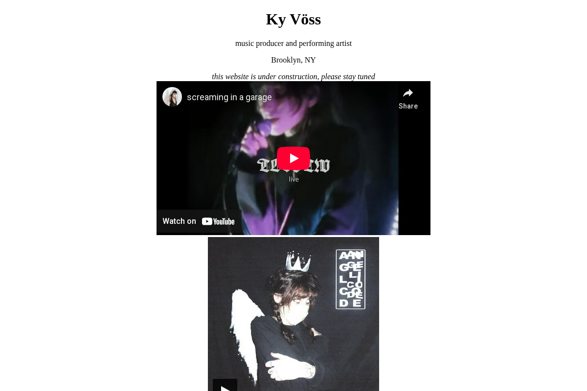 kyvoss.com homepage screenshot