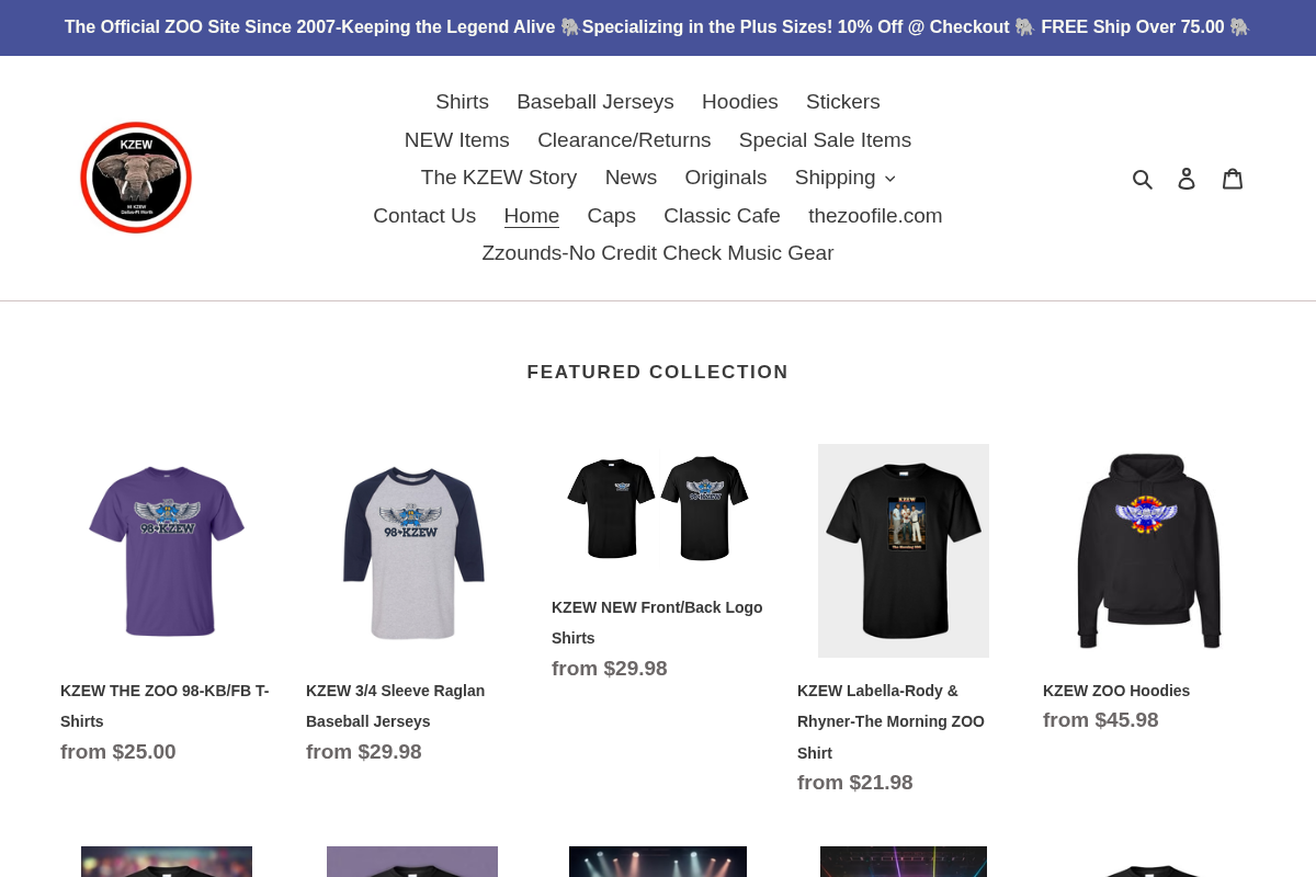 kzewstore homepage screenshot