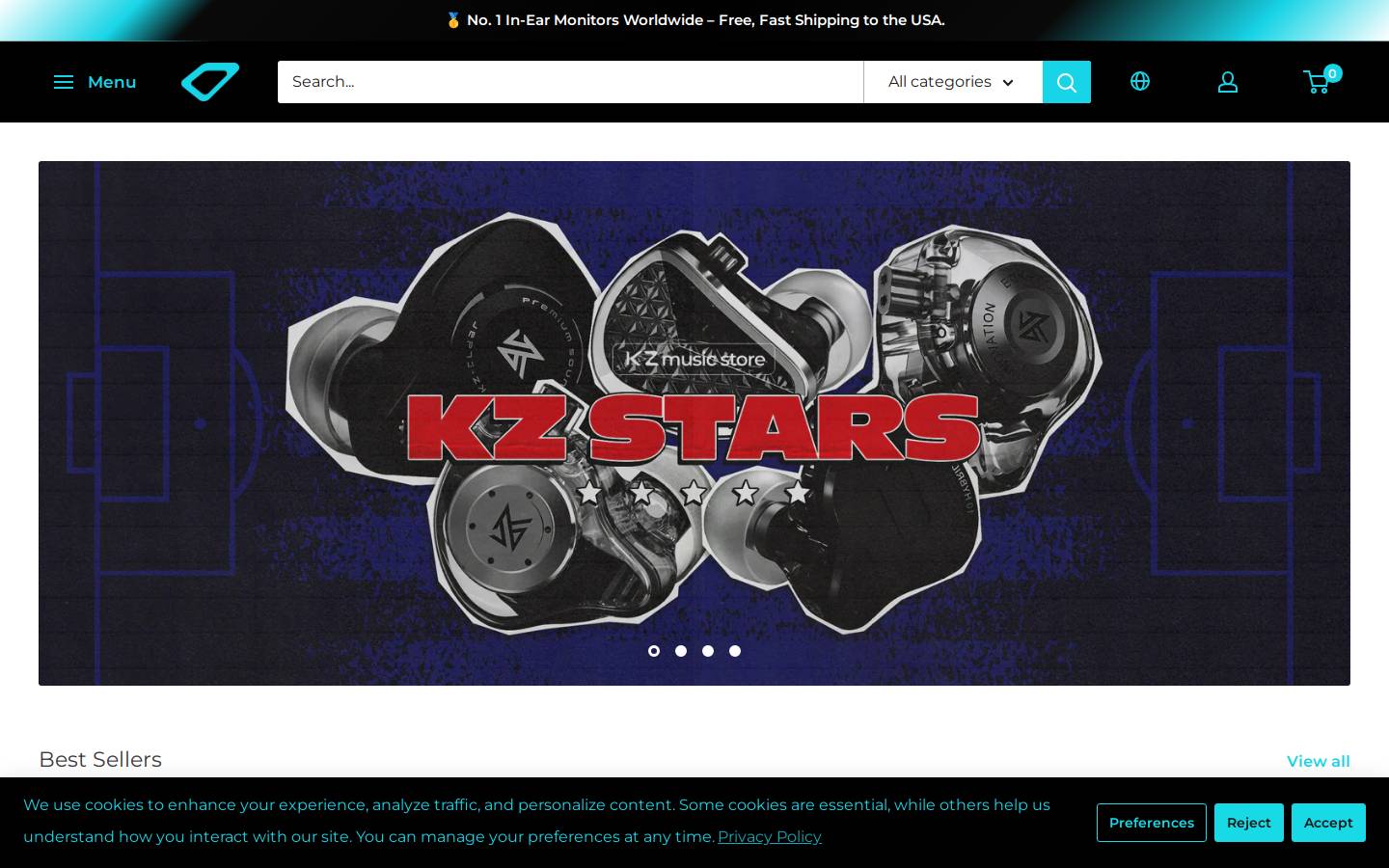 Kzmusicstore homepage screenshot
