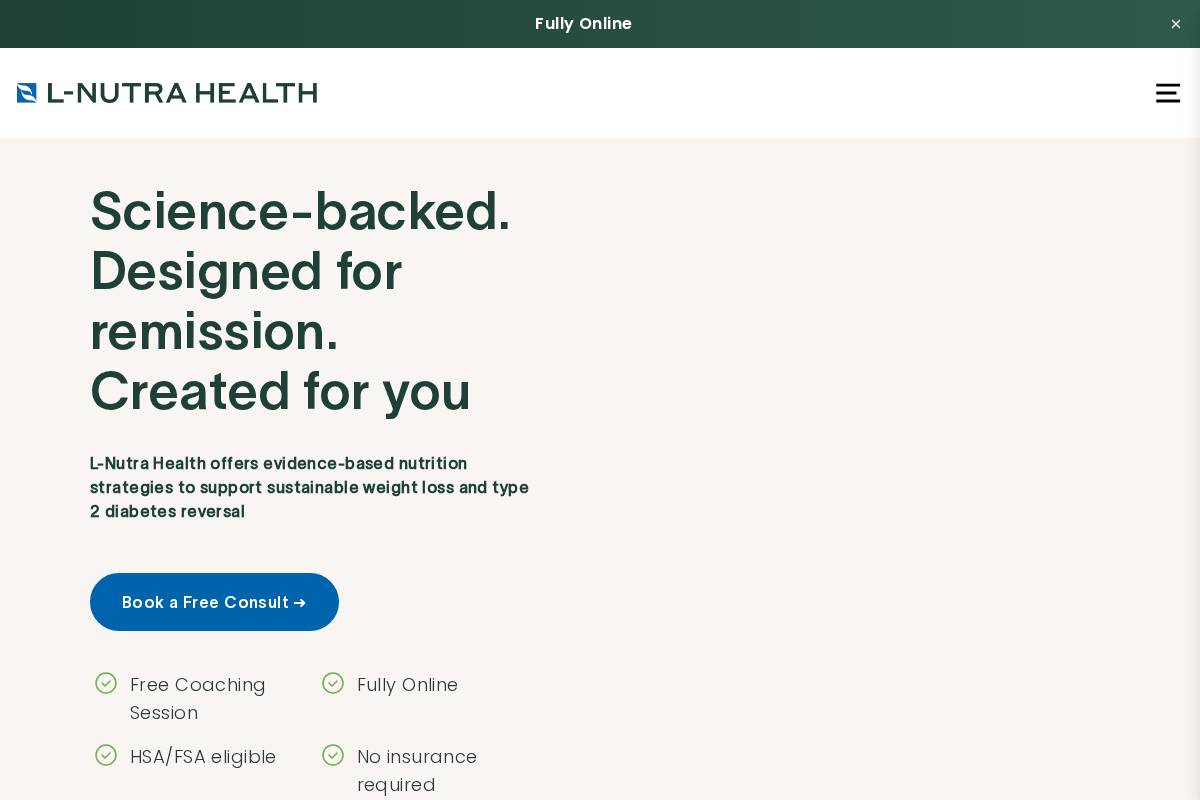 L-Nutra Health homepage screenshot