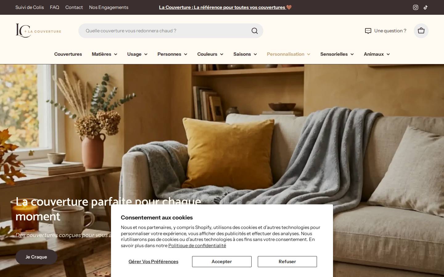 la-couverture.com homepage screenshot