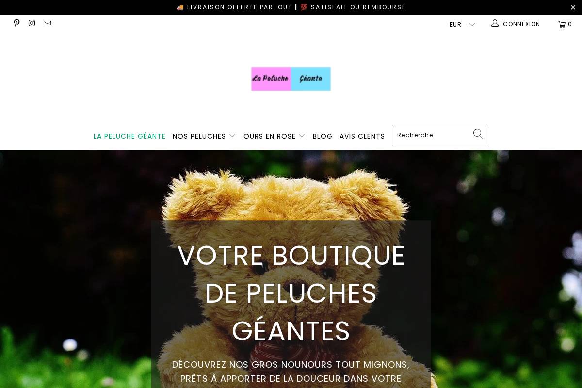 la-peluche-geante.com homepage screenshot