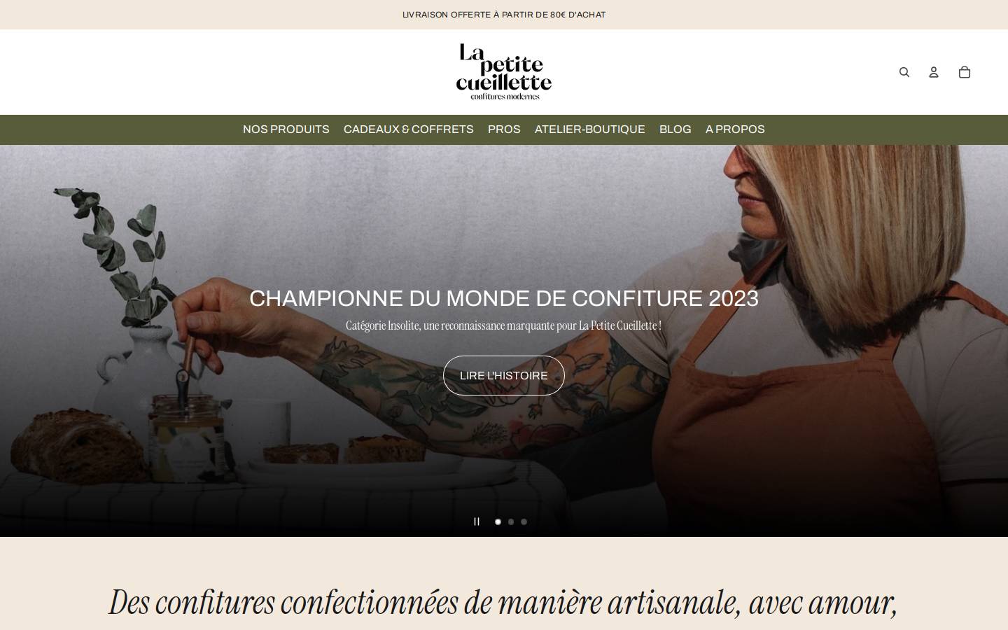 la-petite-cueillette.com homepage screenshot