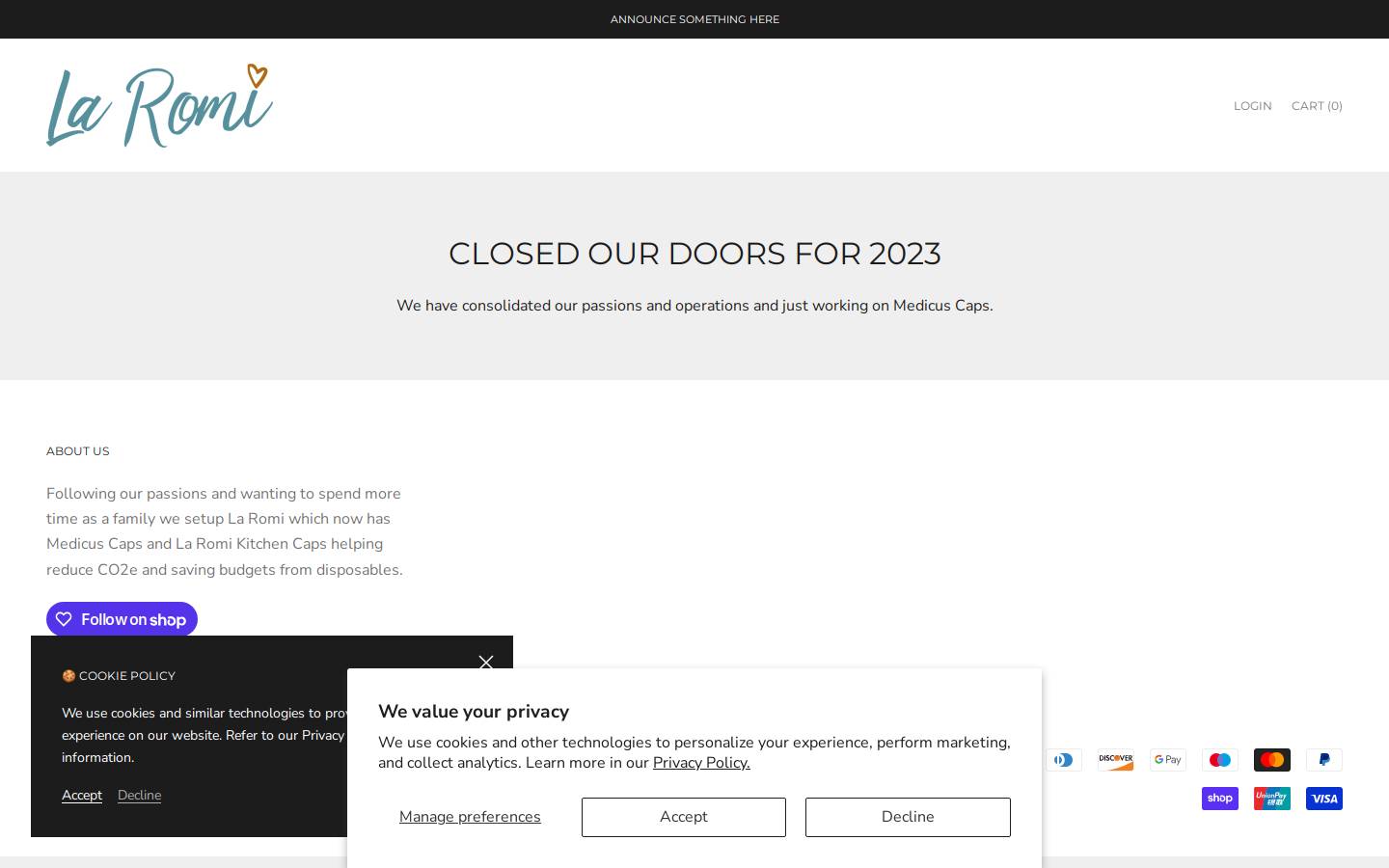 La Romi | Baby + Toddler Boutique homepage screenshot