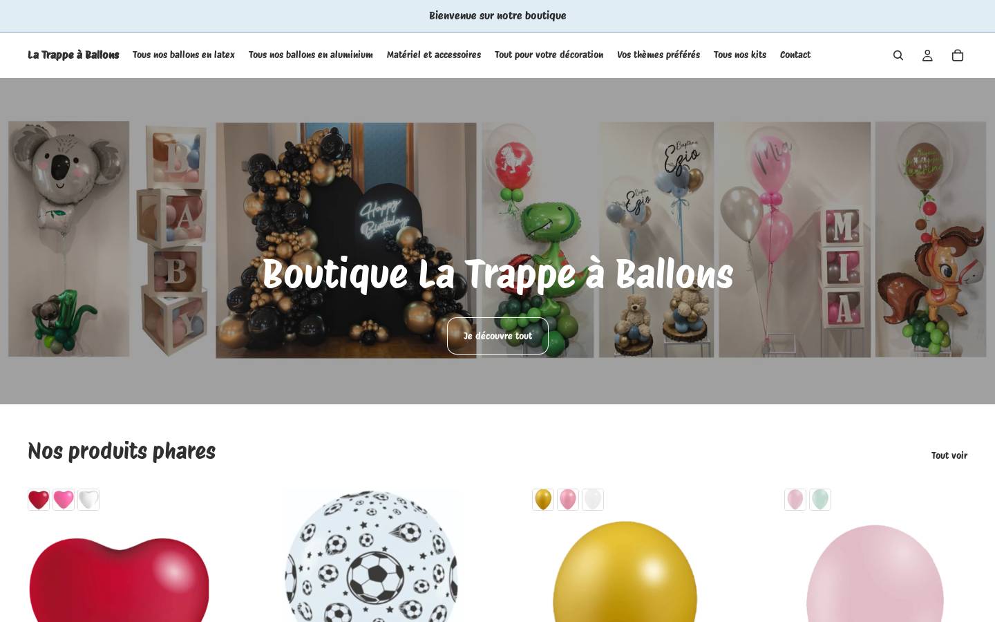 la-trappe-a-ballons.shop homepage screenshot