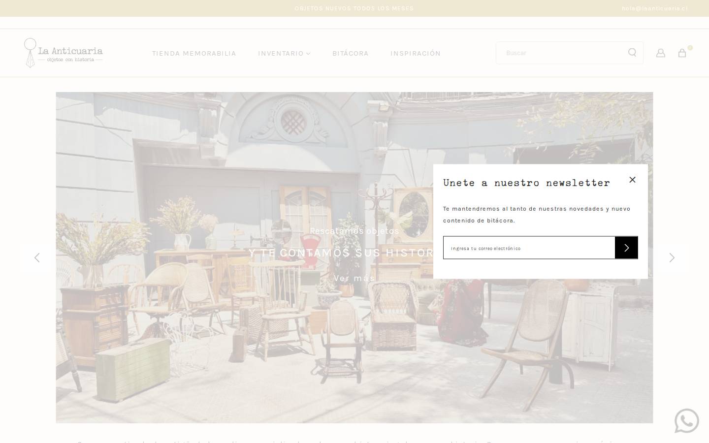 laanticuaria.cl homepage screenshot