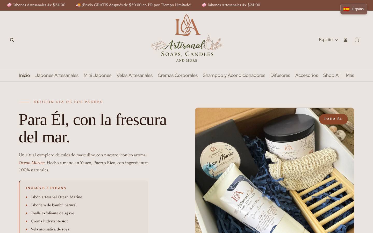 laartisanal.com homepage screenshot