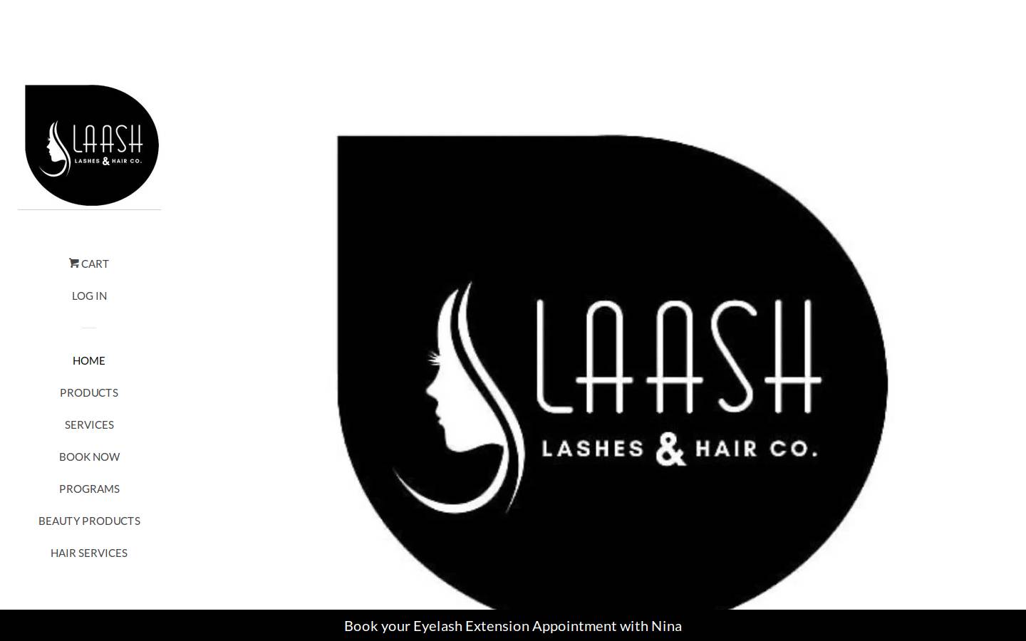 laashlashes.com homepage screenshot