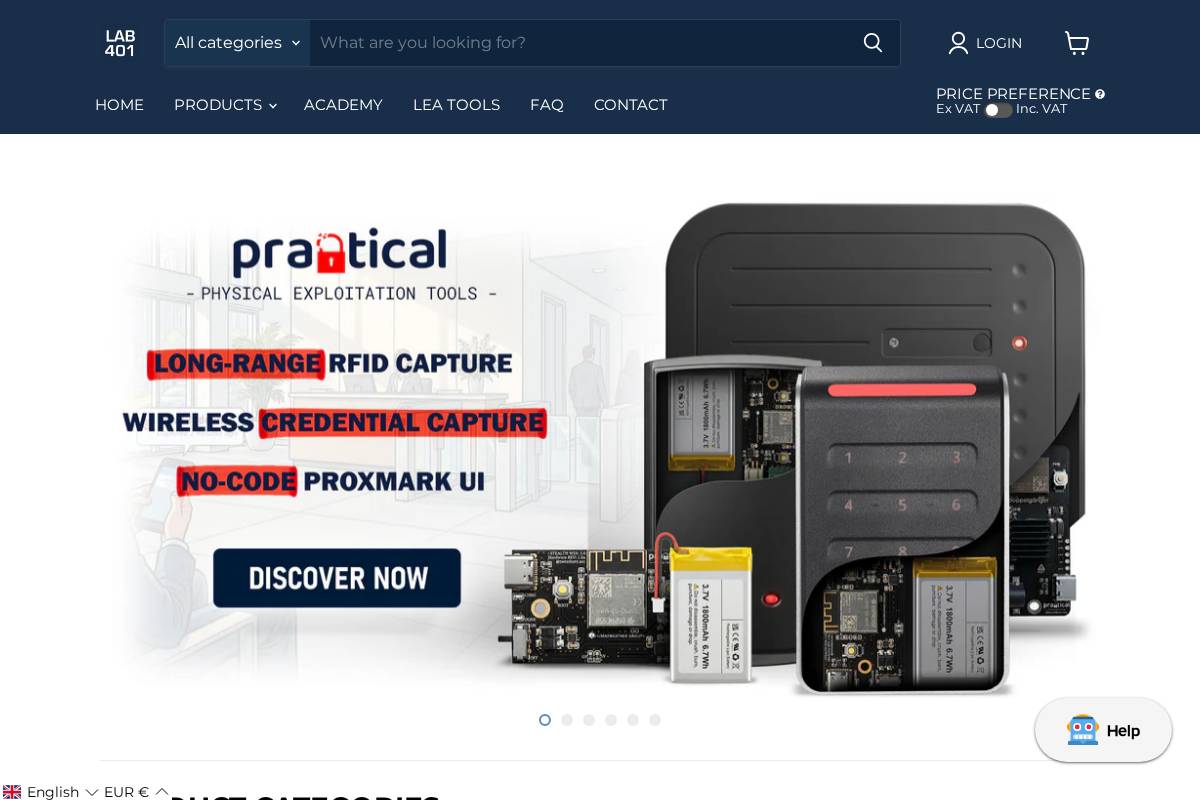 Lab401 homepage screenshot