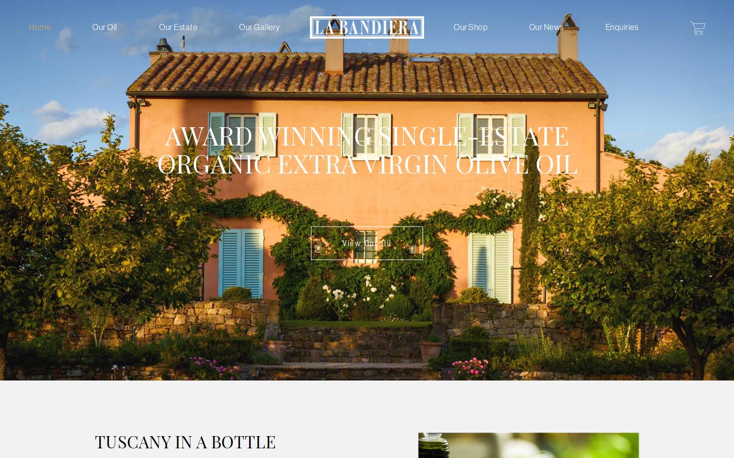 labandieraoliveoil.com homepage screenshot