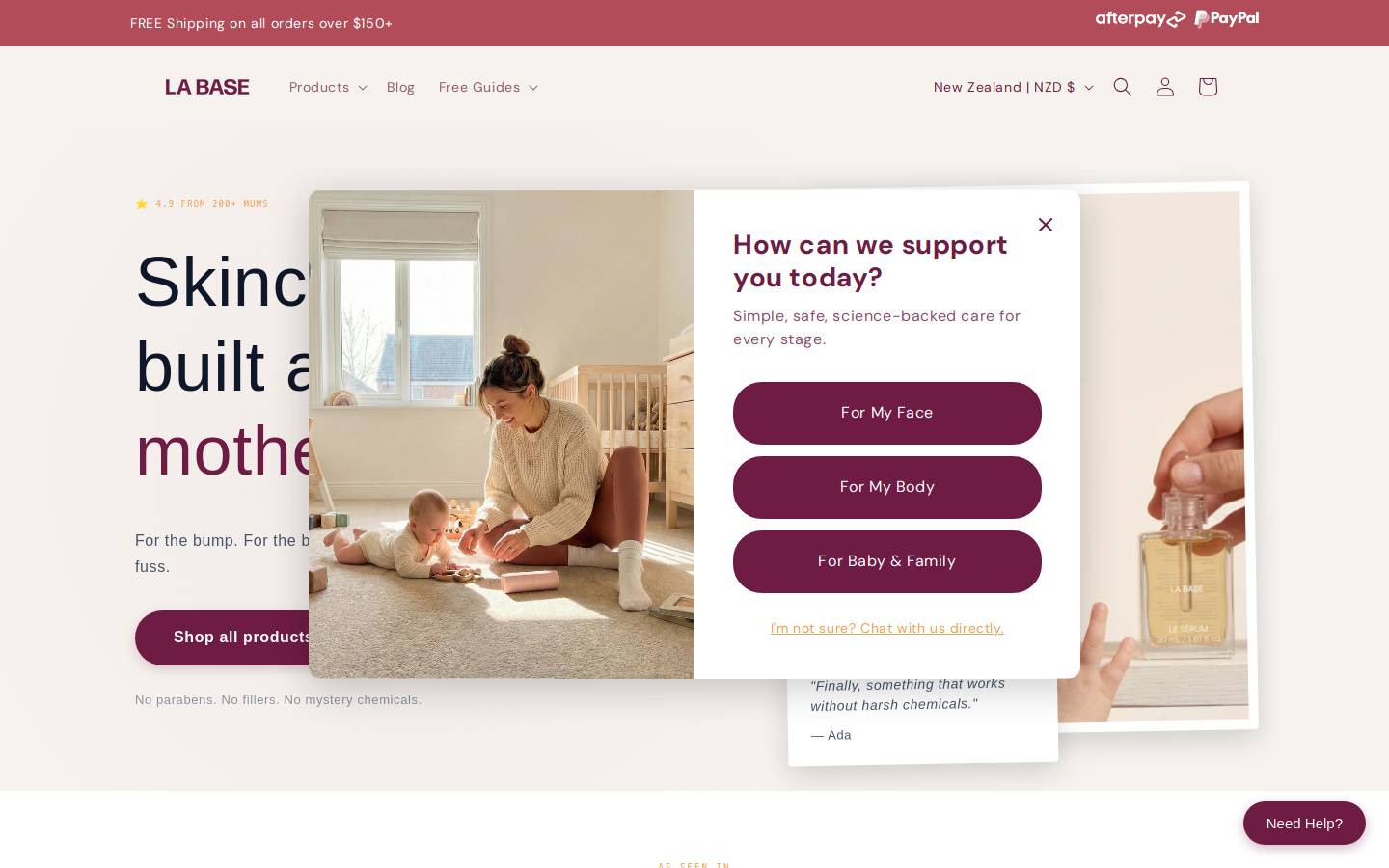 labaseskincare.com homepage screenshot