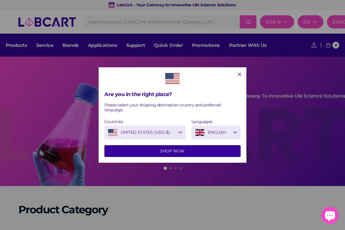 LabCart homepage screenshot