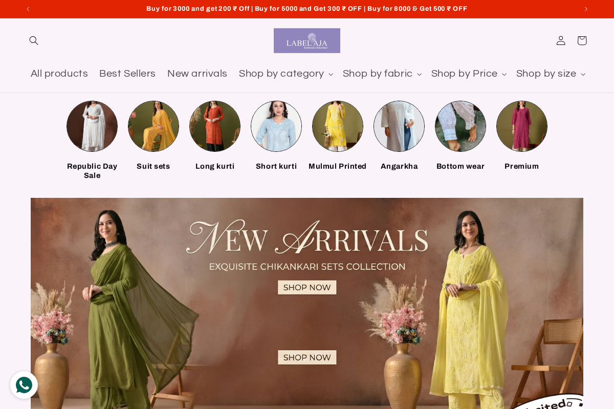 Label Aja Chikankari homepage screenshot