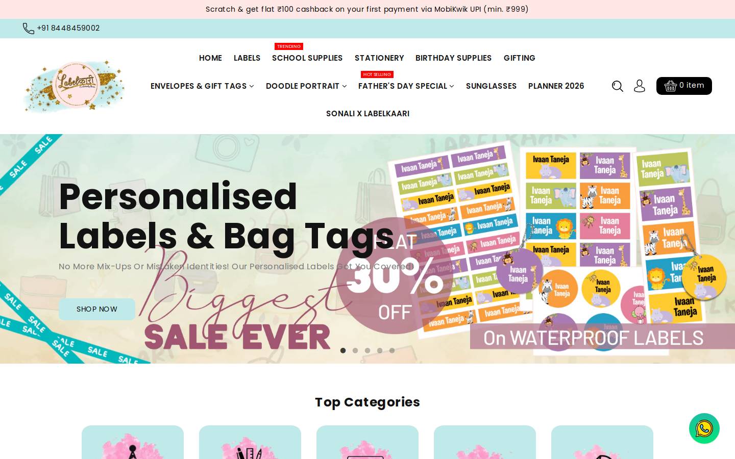 labelkaari.com homepage screenshot