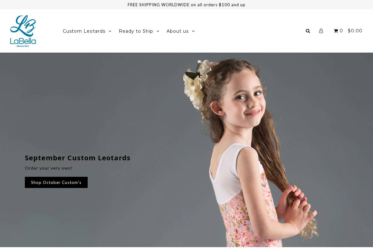 labelladancewear.com homepage screenshot