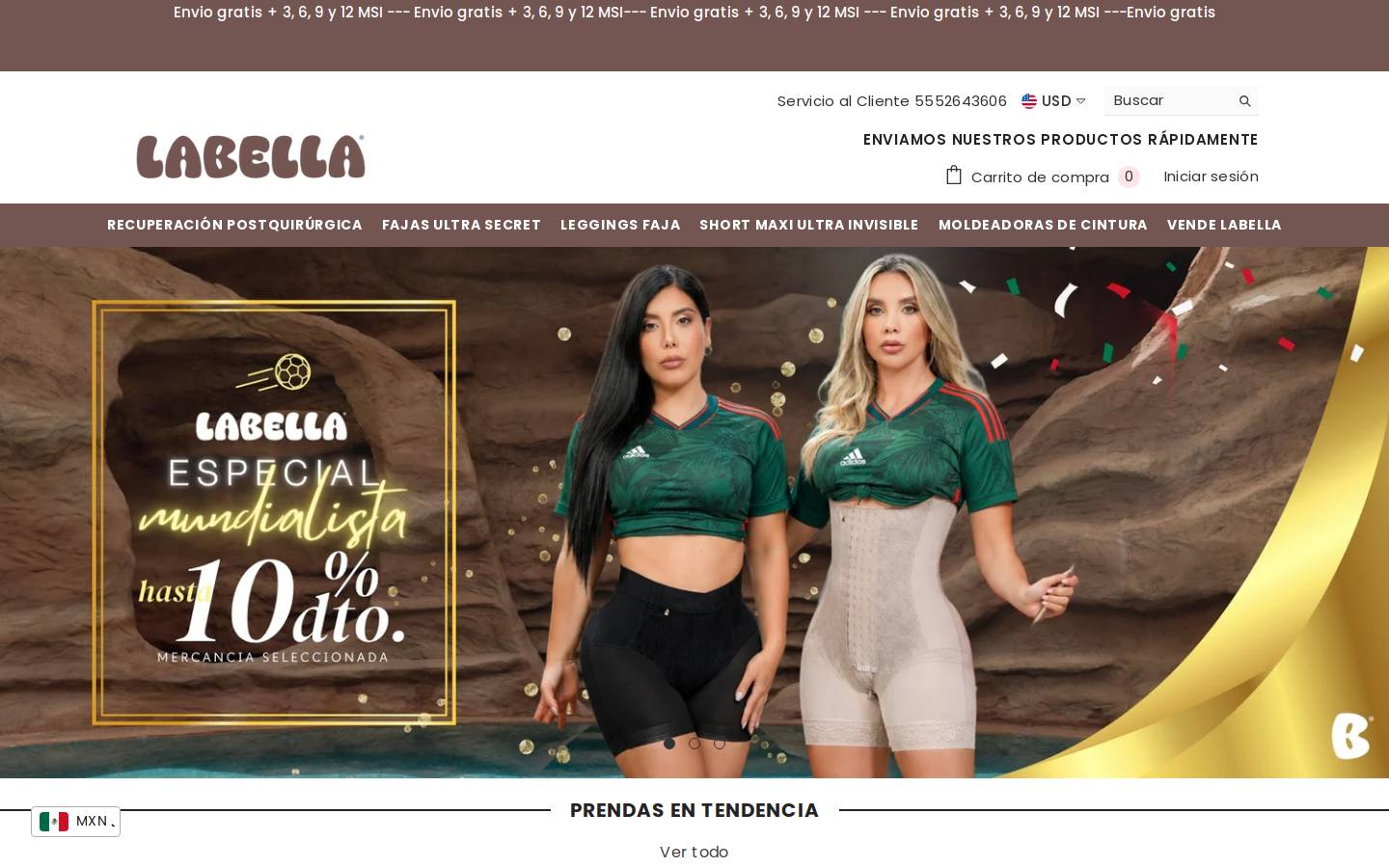 labellafajas.com homepage screenshot